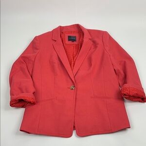 The Limited Blazer Jacket Women's Medium Pinkish Red Color Satin Lined Button